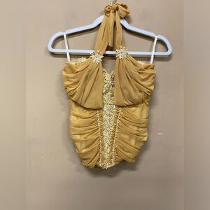 Baccio Italia Yellow Halter Corset Top Size 38C